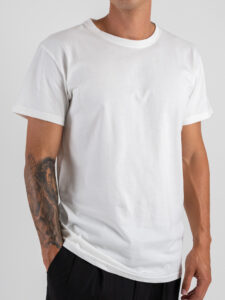 BERNA T-shirt in cotone a mm con logo sulla manica 252017 Panna (2)