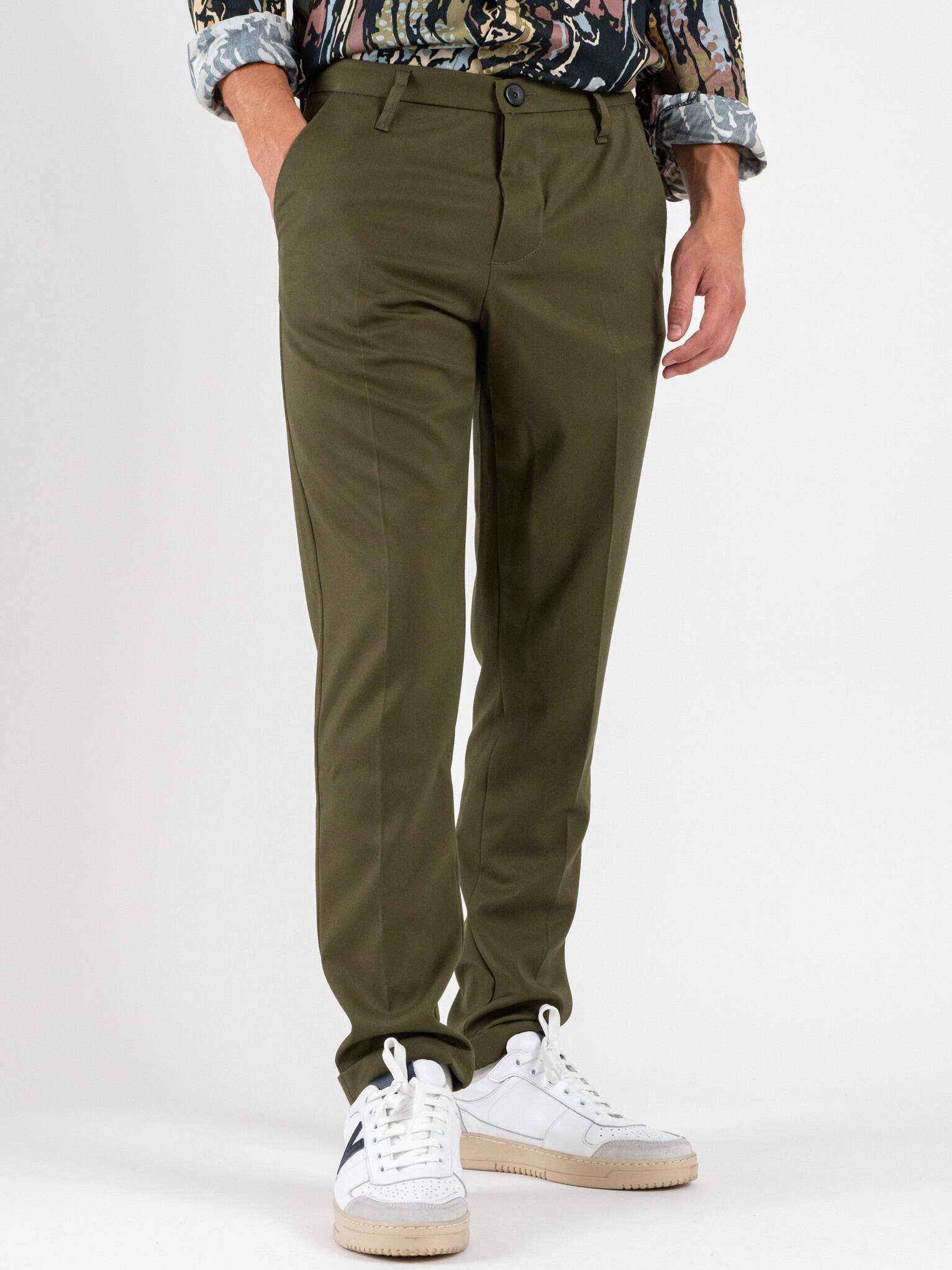 IMPERIAL Pantalone chinos da abito con gamba lunga PD3JKBV Army