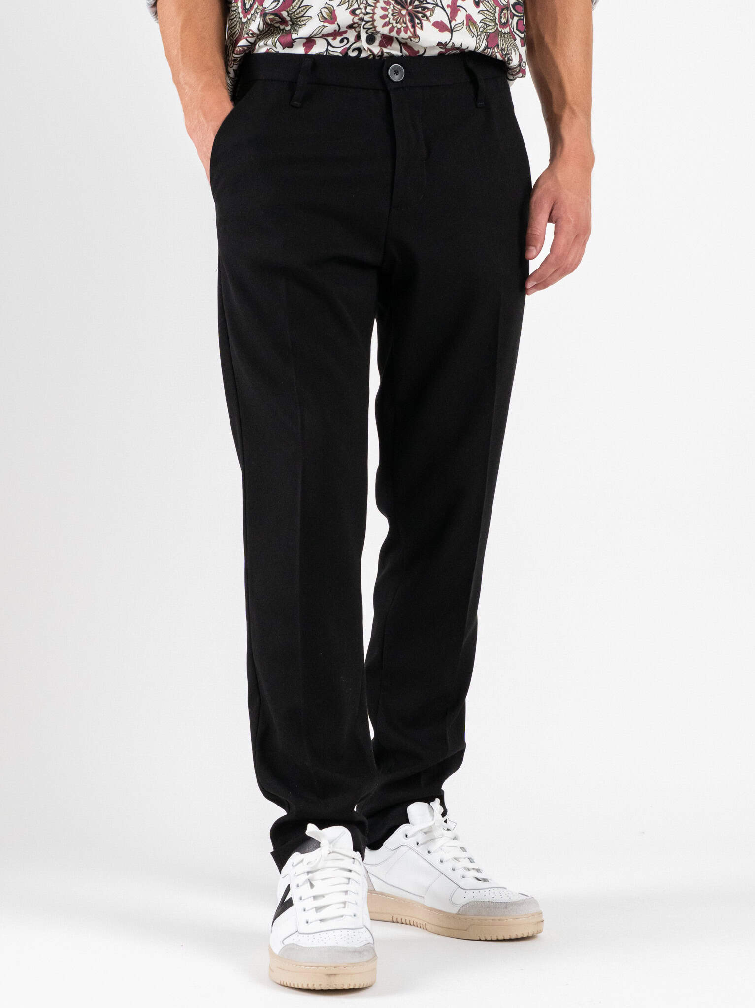 IMPERIAL Pantalone chinos da abito con gamba lunga PD3JKBV Nero