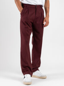IMPERIAL Pantalone da abito baggy PD3MKBV Bordeaux (4)