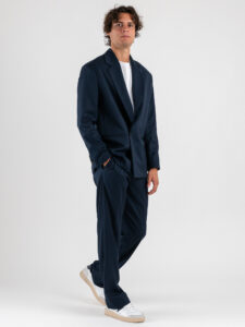 IMPERIAL Pantalone da abito baggy PD3MKBV Navy (2)