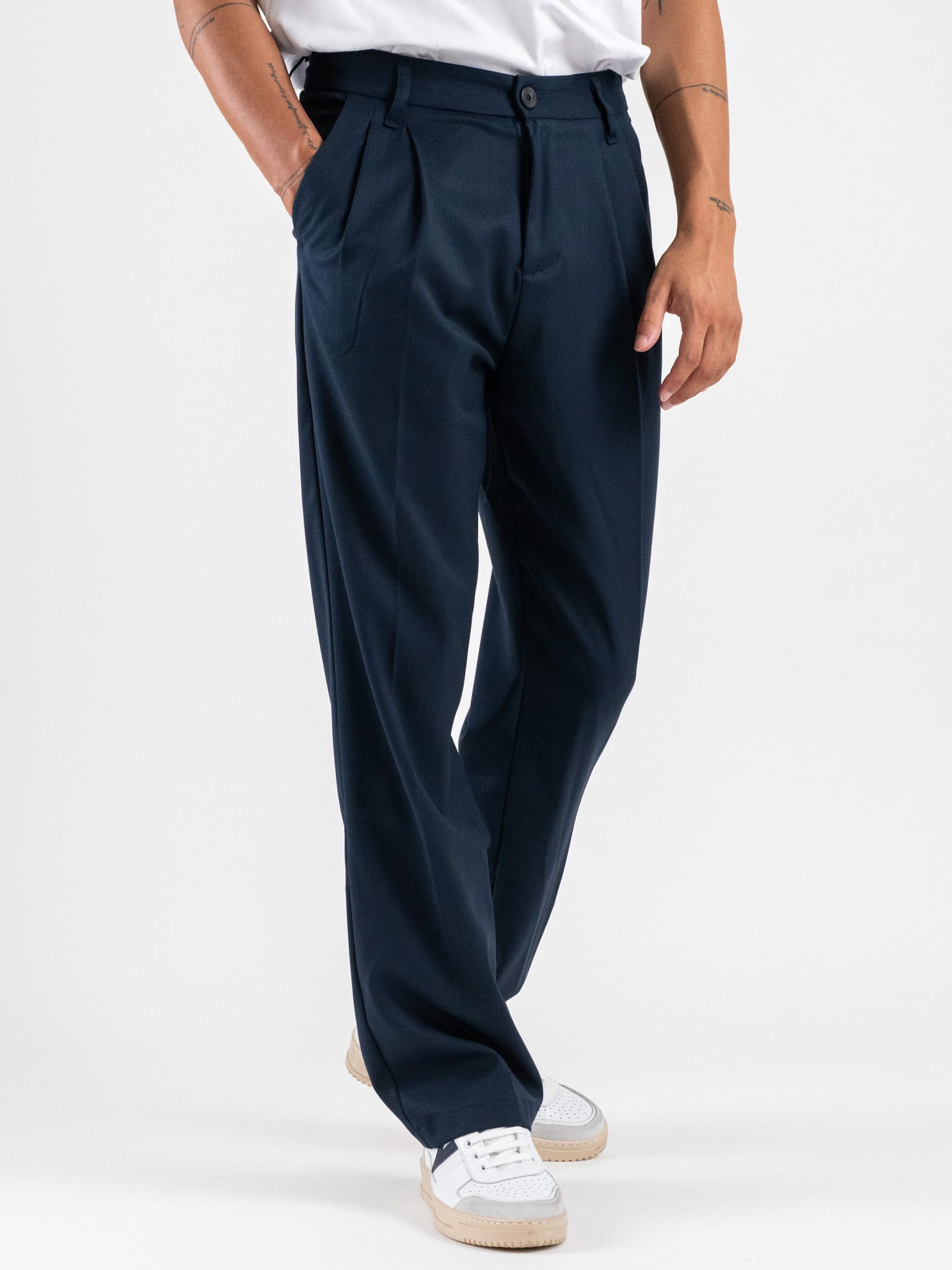 IMPERIAL Pantalone da abito baggy PD3MKBV Navy