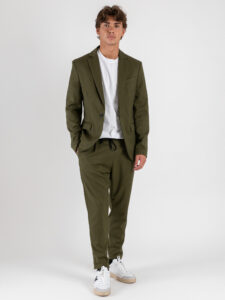 IMPERIAL Pantalone da abito con coulisse in vita e gamba morbida PC8QKBV Army (2)