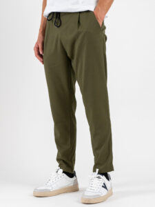 IMPERIAL Pantalone da abito con coulisse in vita e gamba morbida PC8QKBV Army (3)