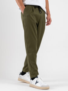 IMPERIAL Pantalone da abito con coulisse in vita e gamba morbida PC8QKBV Army (5)