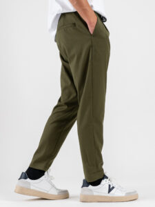 IMPERIAL Pantalone da abito con coulisse in vita e gamba morbida PC8QKBV Army (6)