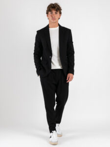 IMPERIAL Pantalone da abito con coulisse in vita e gamba morbida PC8QKBV Nero (1)