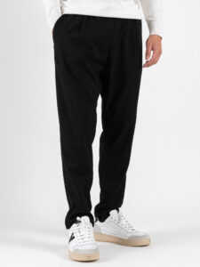 IMPERIAL Pantalone da abito con coulisse in vita e gamba morbida PC8QKBV Nero (3)