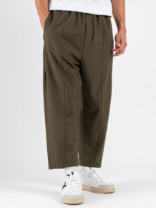 IMPERIAL Pantalone japan da abito gessato con coulisse in vita PE6HKAO Militare (2)