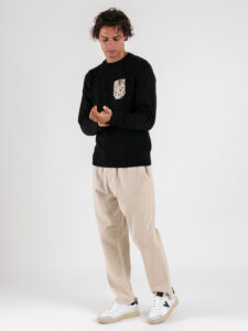 V2 Jeans con coulisse e piccole graffiature ROCCIATORE Sabbia (2)