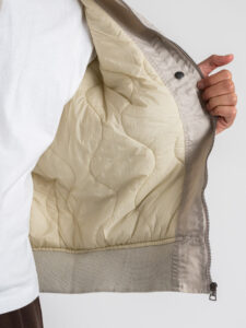 BERNA Bomber foderato in tessuto waterproof con patch applicate 252298 Beige (1)