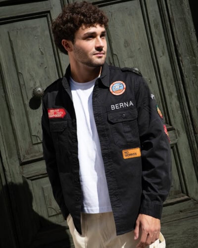 BERNA Giacchetta/Camicia Boy Scout con patch 252258 Nero