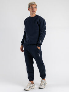 BERNA Felpa girocollo felpata con logo sulla manica 252020 Blu (1)