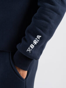 BERNA Felpa girocollo felpata con logo sulla manica 252020 Blu (4)