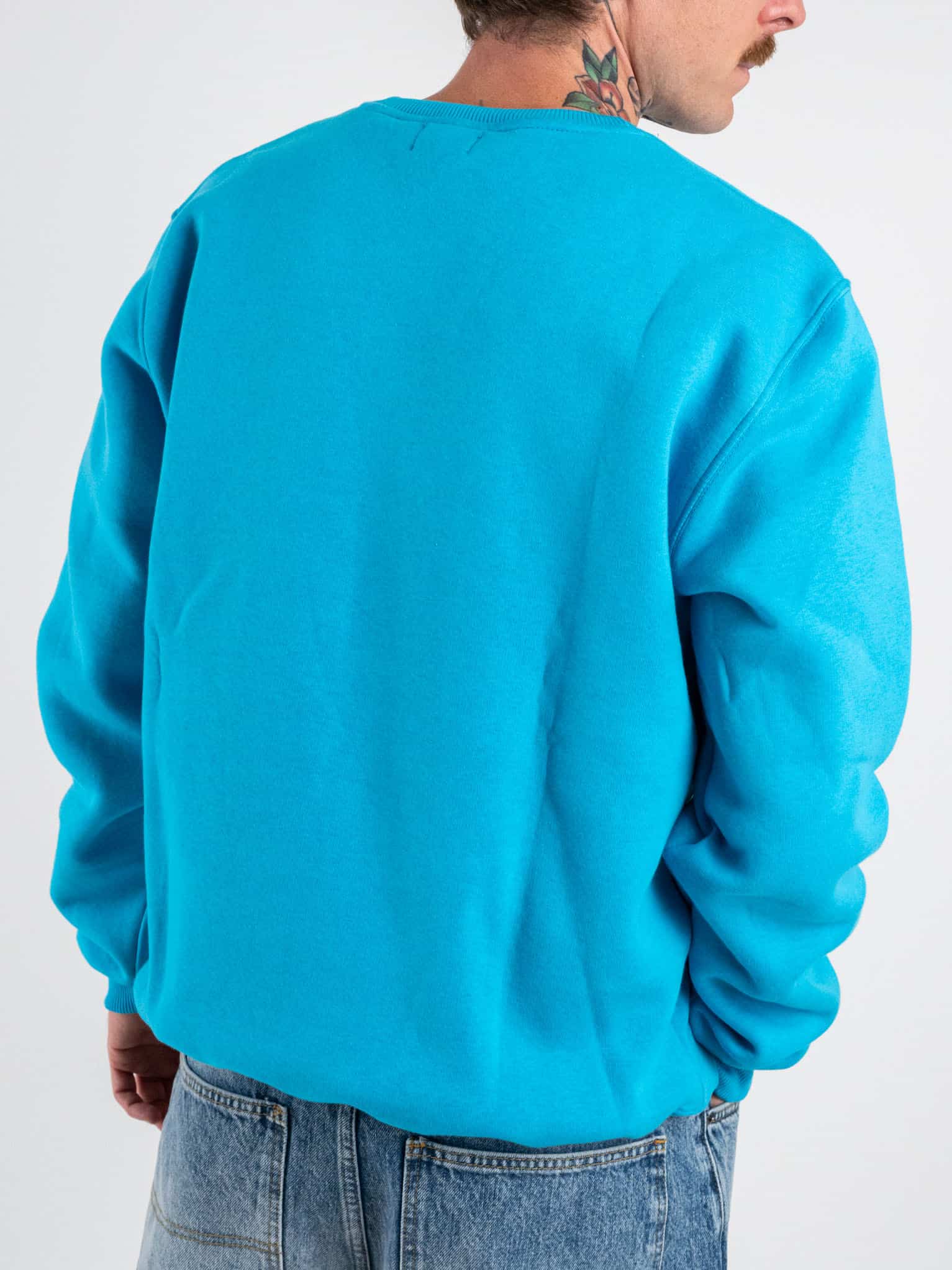 BERNA Felpa girocollo garzata con ricamo PARIS 233122 Poseidon