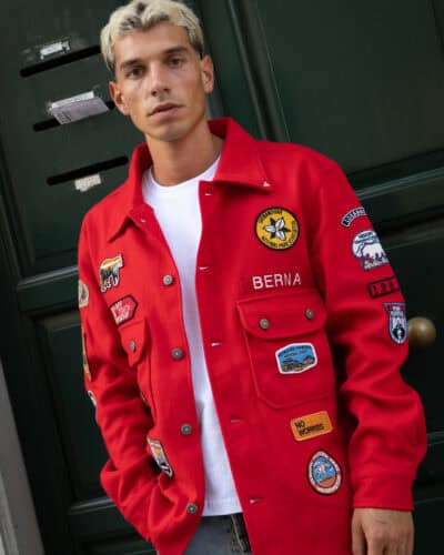 BERNA Giacca misto lana con patch BOY SCOUT 252306 Rubino 2 Home