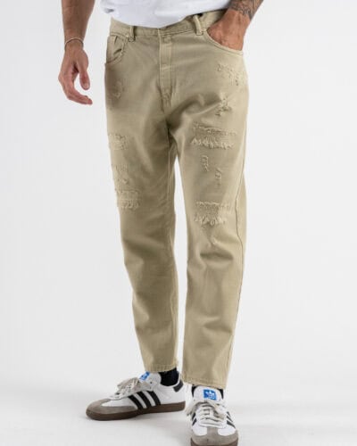 BERNA Jeans con rotture chiuse 243209 Beige