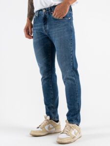 BERNA Jeans slim slavato 215213 Blu (2)