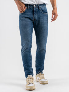 BERNA Jeans slim slavato 215213 Blu (3)
