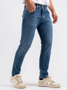 BERNA Jeans slim slavato 215213 Blu (4)