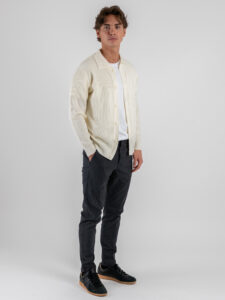 BERNA Pantalone chinos in cotone 252099 Asfalto (1)