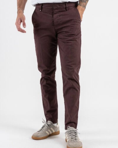 BERNA Pantalone chinos in cotone 252099 Melanzana