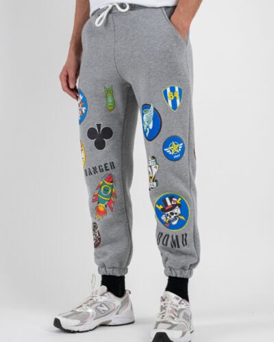 BERNA Pantalone tuta felpato con patch 252025 Grigio