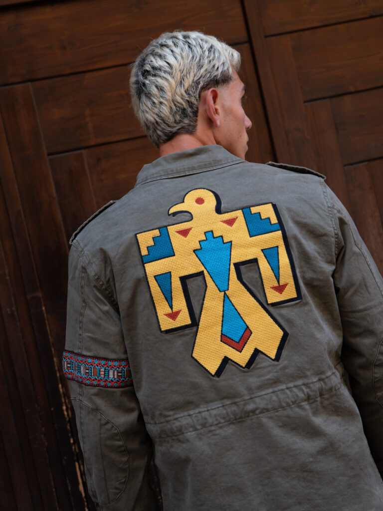 BERNA Sahariana foderata con spille e patch FALCO 252283 Verde3 Outfit