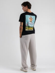 BERNA T-shirt in cotone a con stampa sul retro THE FINGER 252310 Nera (2)