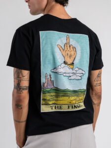 BERNA T-shirt in cotone a con stampa sul retro THE FINGER 252310 Nera (3)