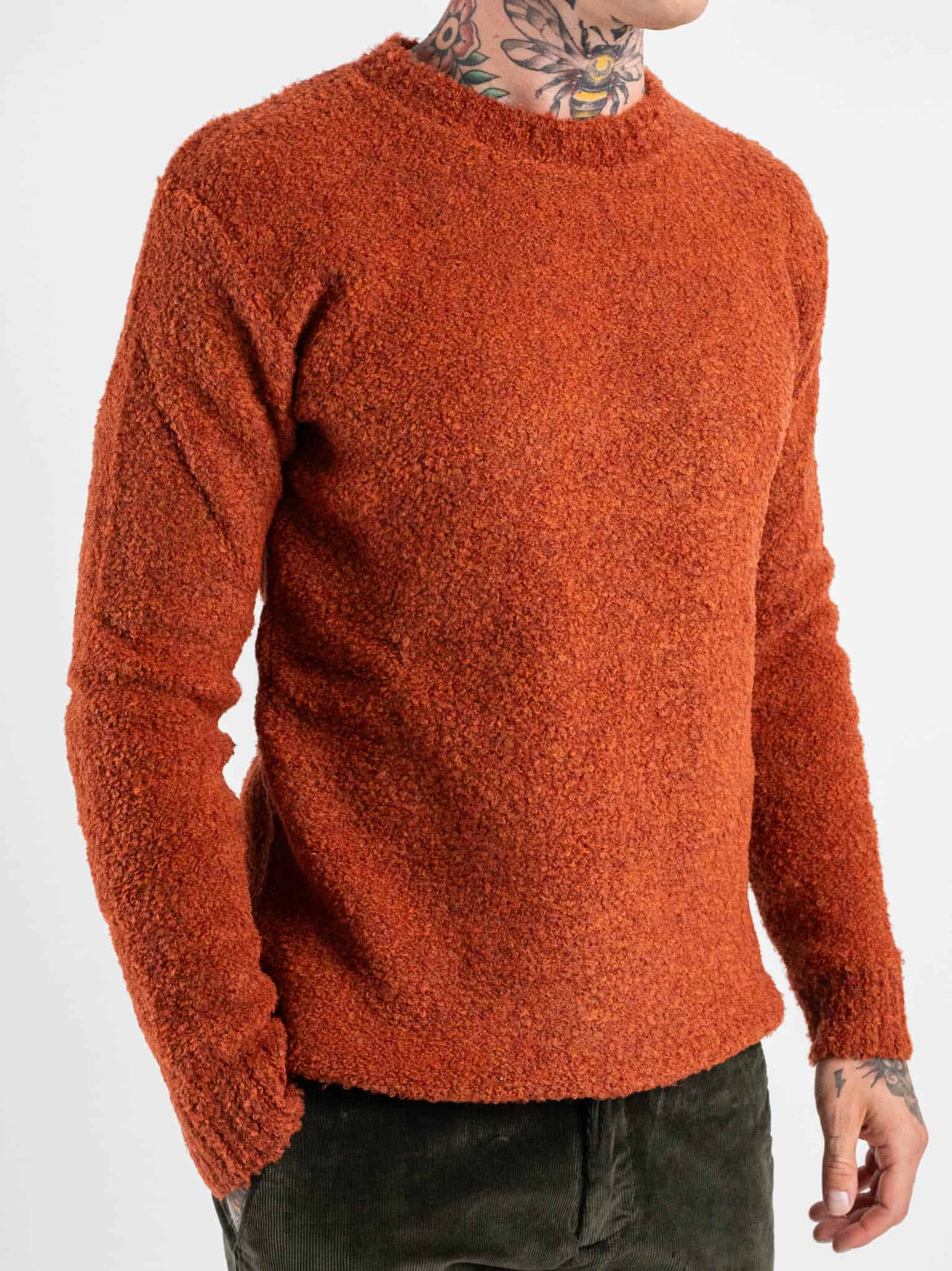 BL11 Maglione girocollo bouclè misto lana BITETTO Coccio