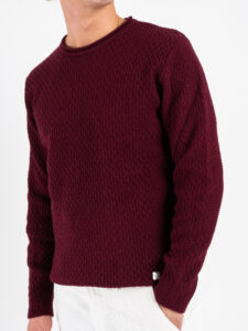 BL11 Maglione girocollo lavorato ALTAMURA Prugna (3)