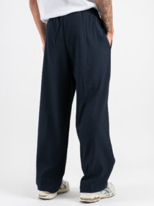 Coordinato camicia a manica lunga e pantalone over con coulisse 9525 Blu (7)