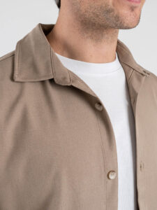 Coordinato camicia a manica lunga e pantalone over con coulisse 9525 Fango (4)