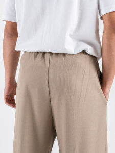 Coordinato camicia a manica lunga e pantalone over con coulisse 9525 Fango (7)