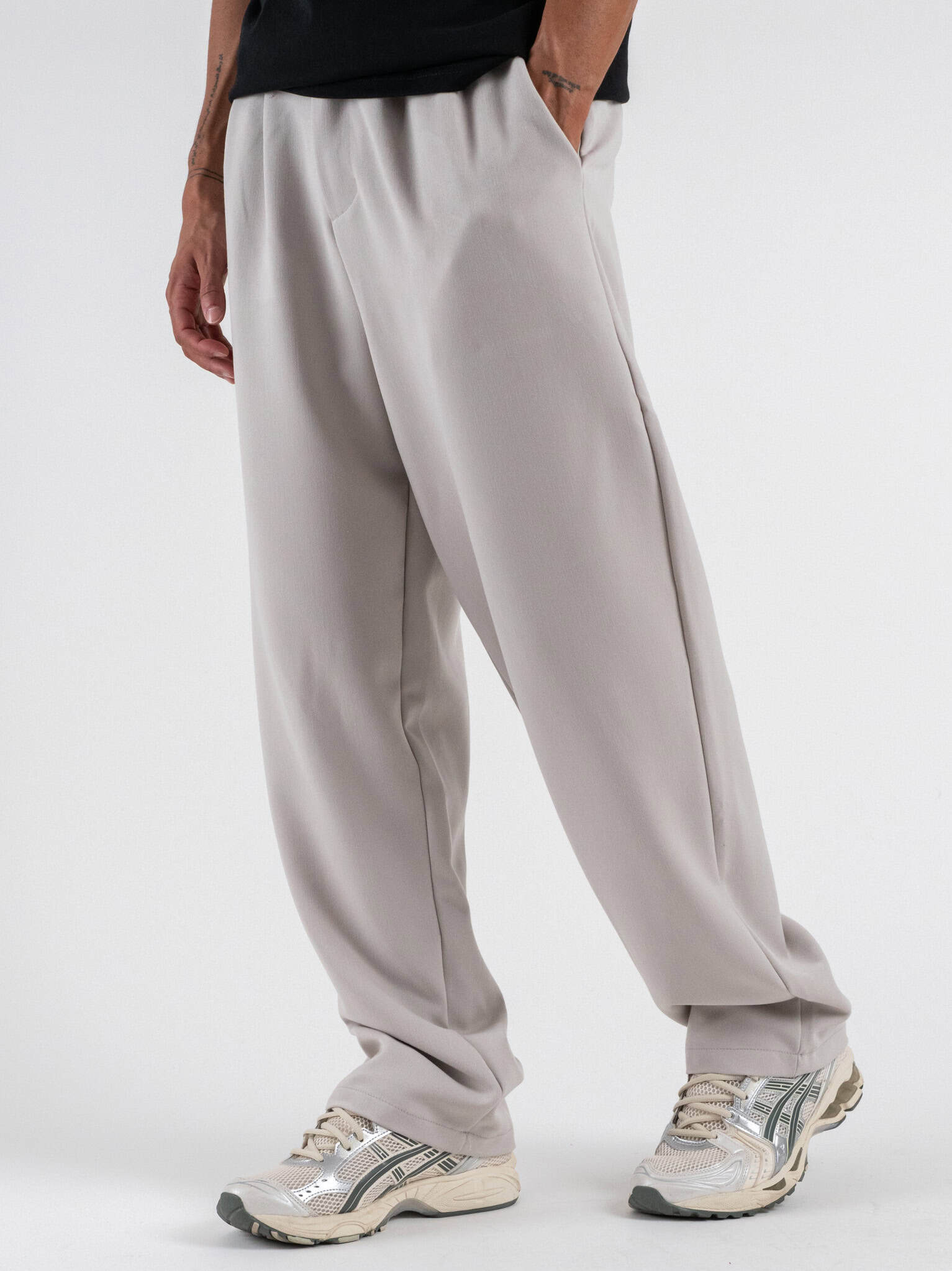 ESTASI Pantalone regular invernale con gamba larga ed elastico in