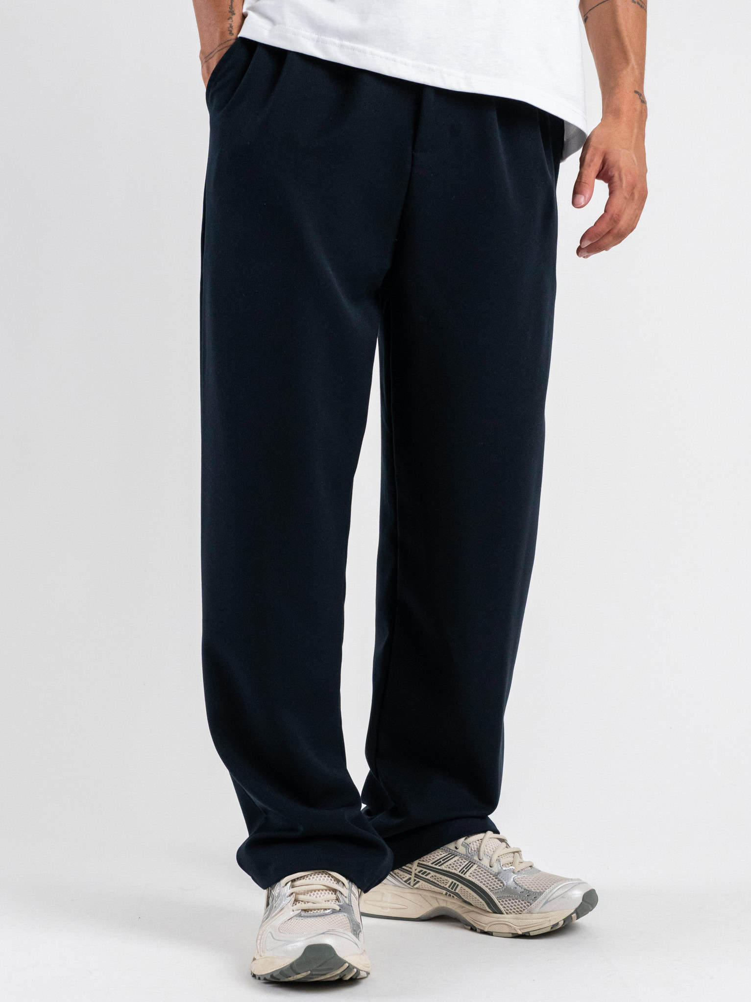 ESTASI Pantalone regular invernale in poliviscosa con gamba larga ed elastico in vita YAMAL INV Blu