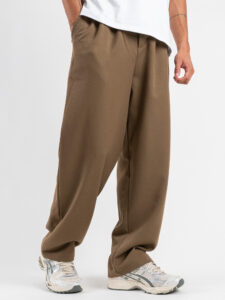 ESTASI Pantalone regular invernale con gamba larga ed elastico in vita YAMAL INV Fango (5)