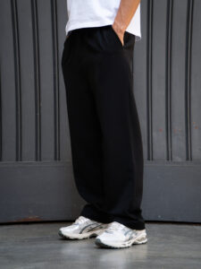 ESTASI Pantalone regular invernale con gamba larga ed elastico in vita YAMAL INV Nero (1)