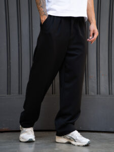 ESTASI Pantalone regular invernale con gamba larga ed elastico in vita YAMAL INV Nero (2)