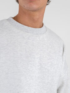 Felpa a girocollo con manica molto ampia e scritta sul retro WITHLOVE Grigio Melange (2)