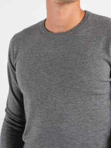 GIANNI LUPO Maglione girocollo basico in poliviscosa GL33398 Grey (1)