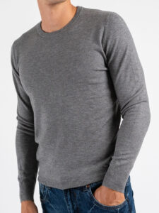 GIANNI LUPO Maglione girocollo basico in poliviscosa GL33398 Grey (5)