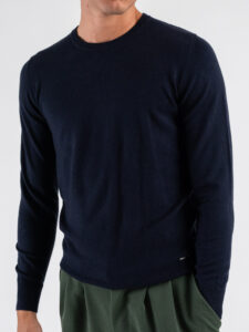 GIANNI LUPO Maglione girocollo basico in poliviscosa GL33398 Navy (2)