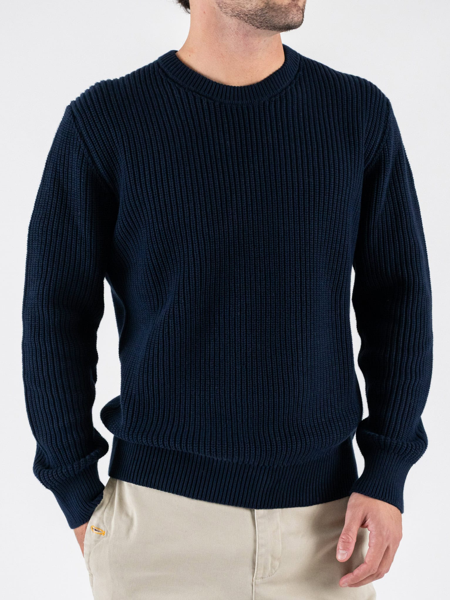 IMPERIAL Maglione girocollo in cotone lavorato M8857128U2 Blu