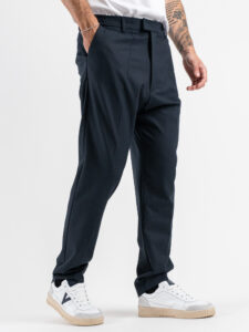 IMPERIAL Pantalone da abito gessato con elastico e bottone in vita P5441P4978 Blu (3)