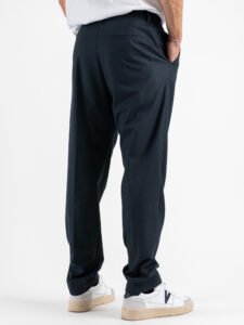 IMPERIAL Pantalone da abito gessato con elastico e bottone in vita P5441P4978 Blu (5)