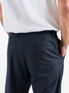 IMPERIAL Pantalone da abito gessato con elastico e bottone in vita P5441P4978 Blu (6)