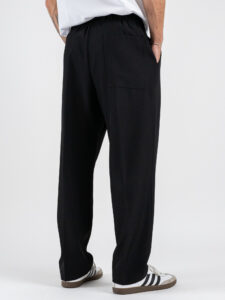 IMPERIAL Pantalone loose fit con coulisse e bottone in vita P851930604 Nero (1)