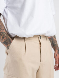 IMPERIAL Pantalone loose fit microlavorato con tascone a lato P851930519 Beige (2)